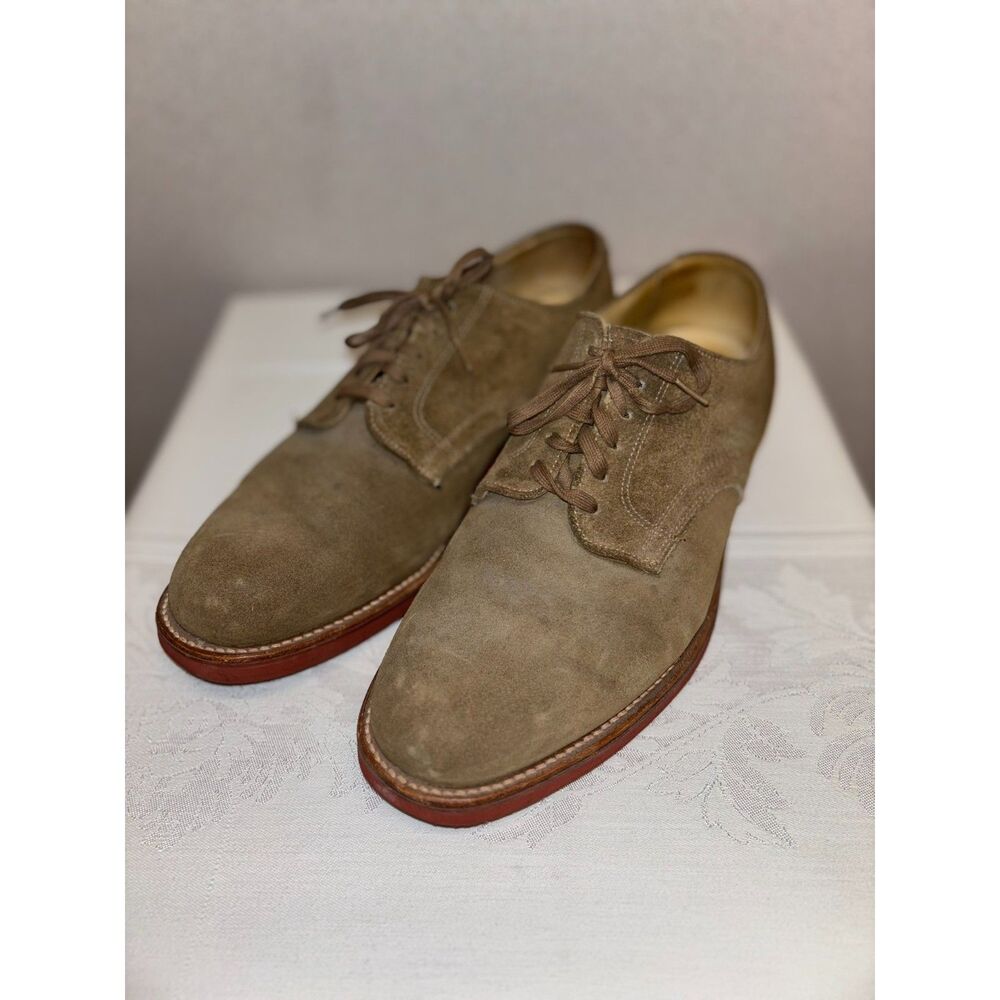 VTG Men's Tan Suede Oxfords Hanover Made in USA Size‎ 8 Preppy Academia